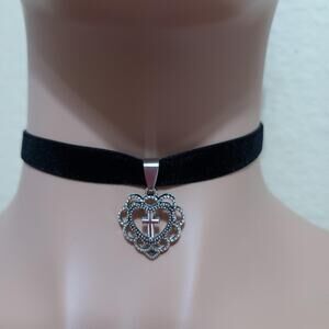 Silver tone vintage goth punk